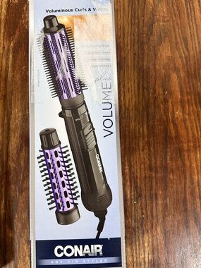 Conair Volumizing Hot Air Brush - Black with Purple Barrels